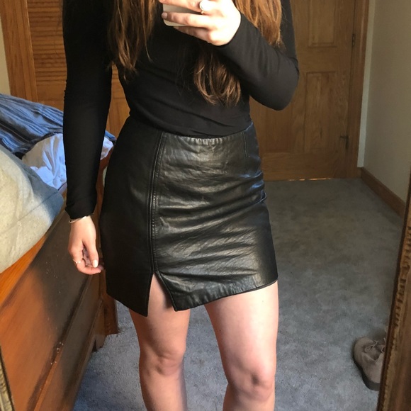 Express Dresses & Skirts - Express black leather miniskirt